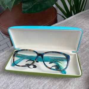 Kate Spade New York Blue Tortoise Shell Rim Eyeglasses DEMIF OFB1 135